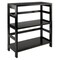 Contemporary Home Living 29” Espresso Black Storage Shelf or Bookcase with Two Tier Wide